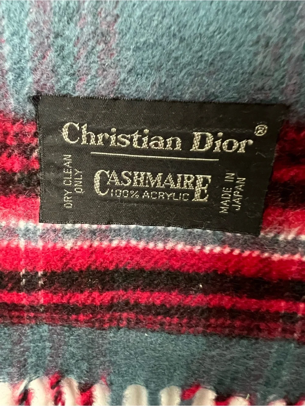 Christian Dior Cashmaire Plaid Scarf